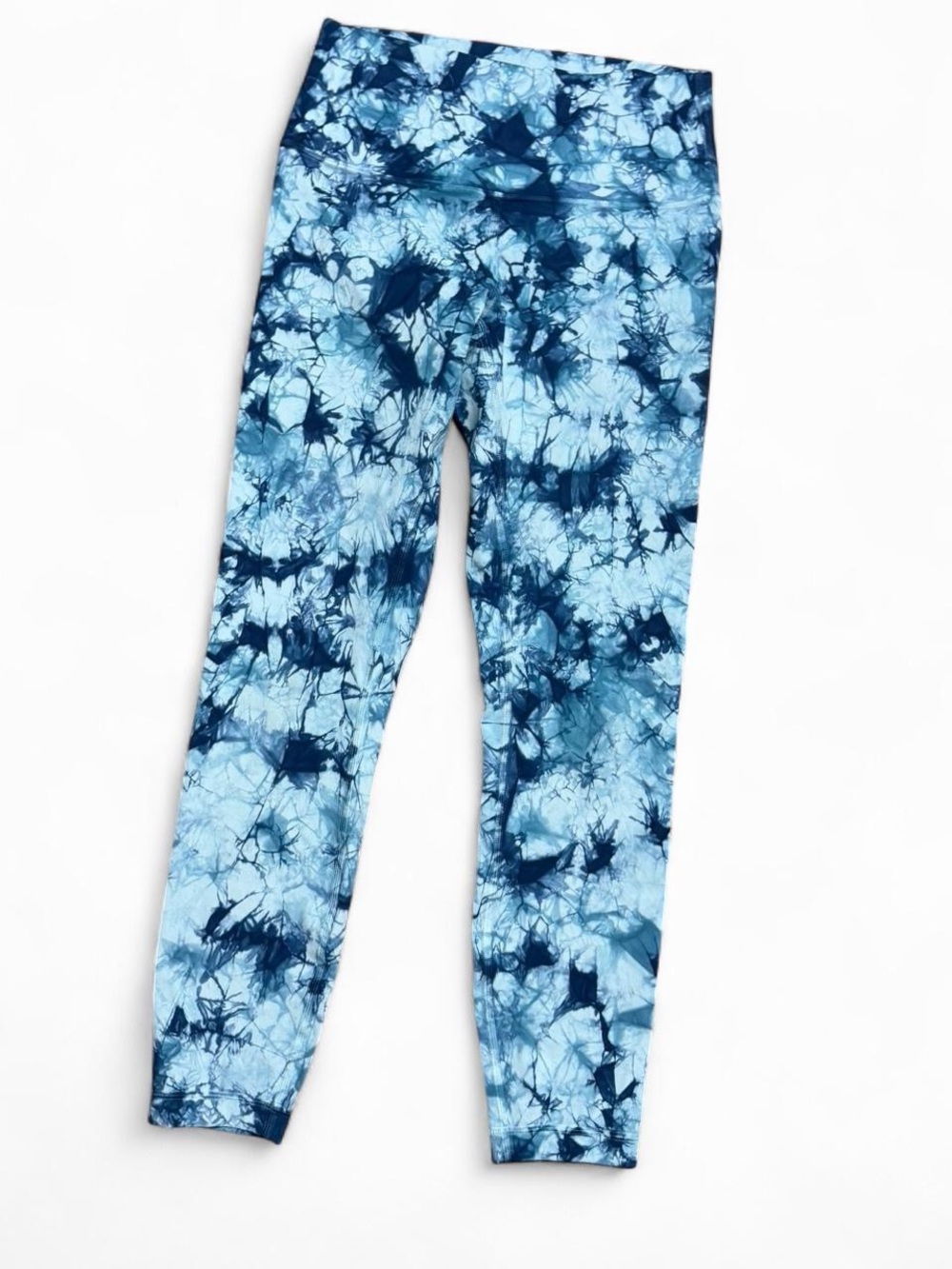Lululemon women’s 6 wunder under high rise leggings blue tie dye athletic